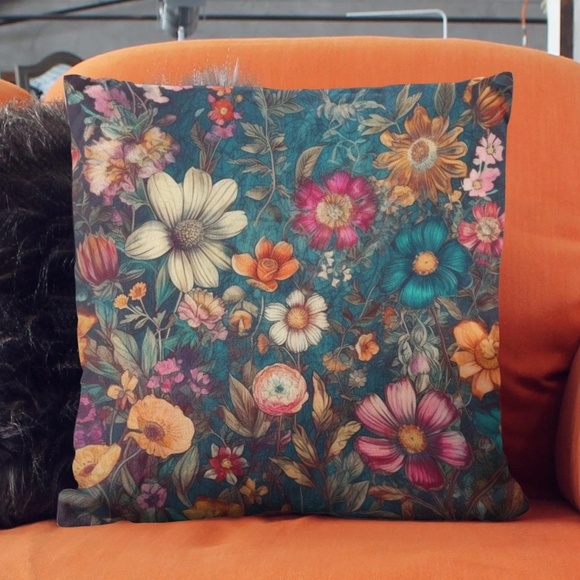 Vintage Look Floral Print Pillow Cover 2 set - Picture 3 of 5